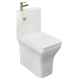 Square Close Coupled Toilet and Basin with Brass tap
